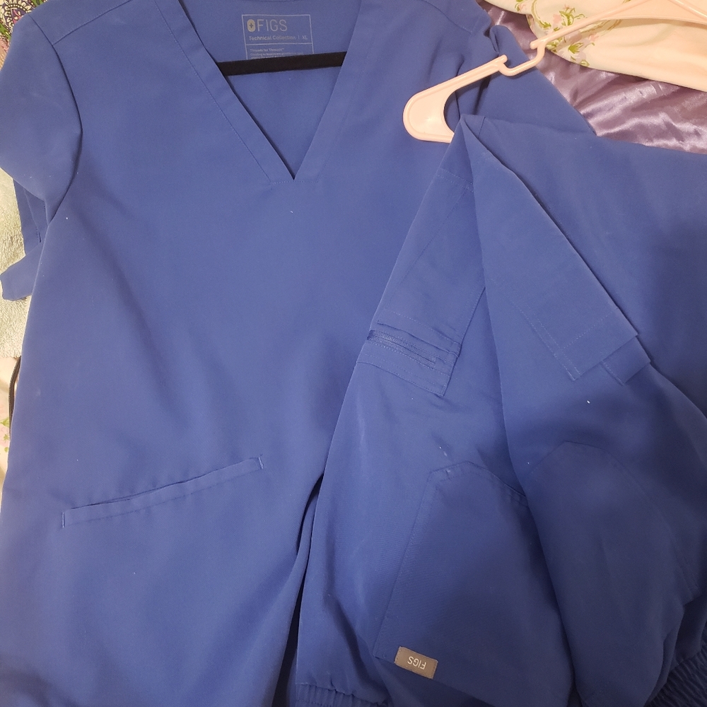 Figs Denim Blue Scrub Set